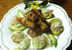 チキンの日向夏マーマレード焼き・さつまいもの野菜カナッペ添え