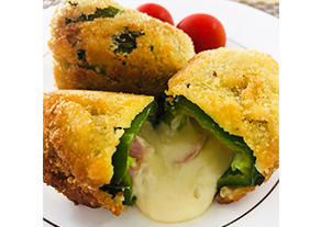 丸ごとピーマンのとろーりチーズ揚げ、完成