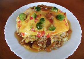 ブロッコリー天津飯、完成