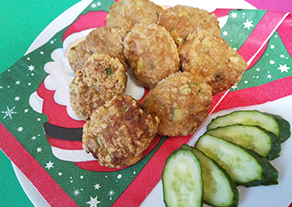 きゅうりとれんこんの中華風チキンナゲット、完成